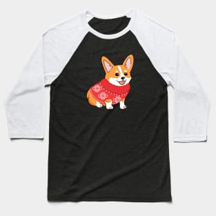 Holly Jolly Corgi Baseball T-Shirt